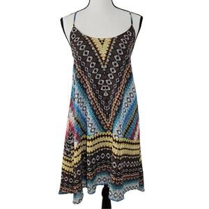 JODI KRISTOPHER Sz Small Aztec Midi Dress Metal back cut out